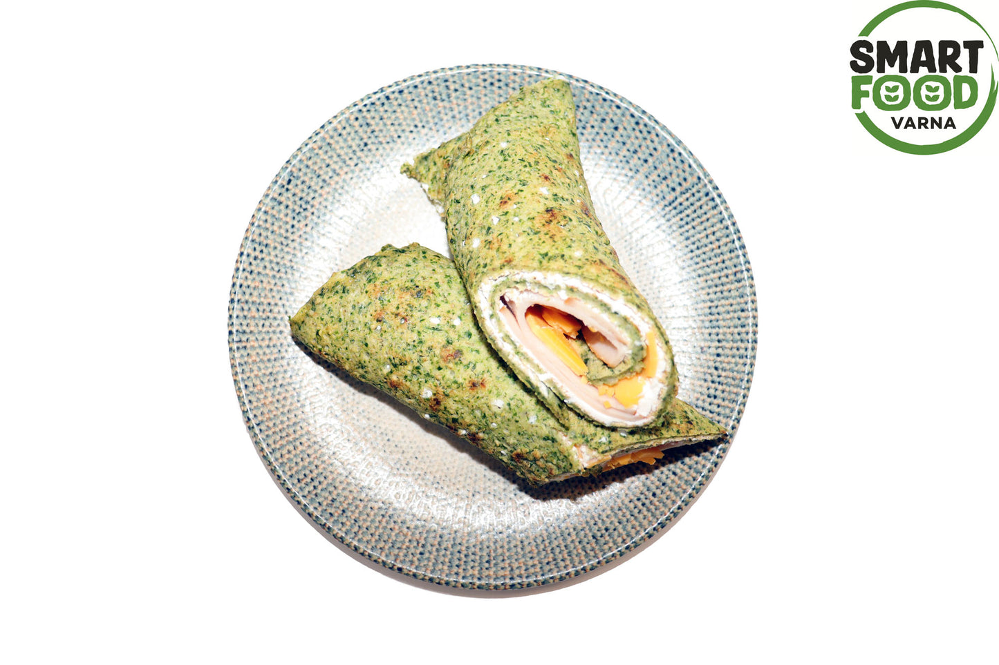 Spinach pancake with turkey ham and cheddar, 250 g.