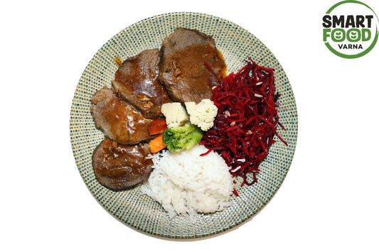 Beef slice/pieces with 2 side dishes of choice, 350 g.