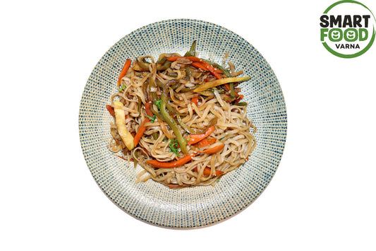 Rice noodles with soy sauce and vegetables, 350 g.