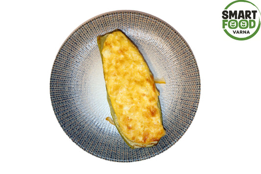 Zucchini boat with egg and cheese, 350 g.